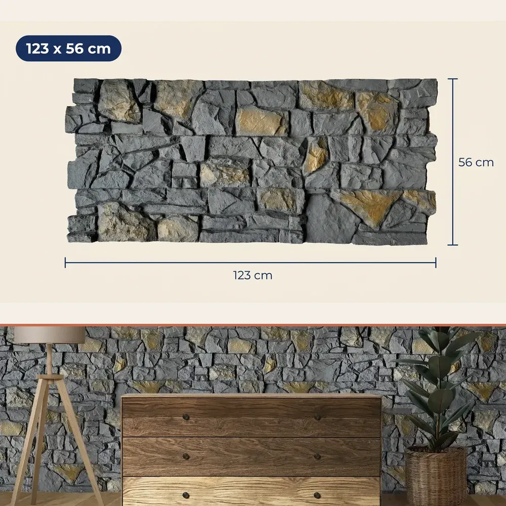 Painel 3D de Tijolo Arizona Dark 123x56 cm