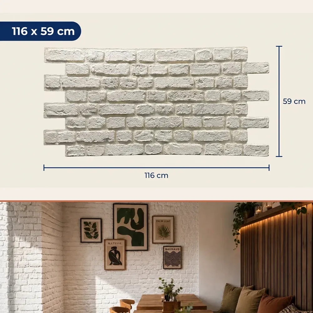 Painel 3D de Tijolo PU Garda 116x59x2 cm